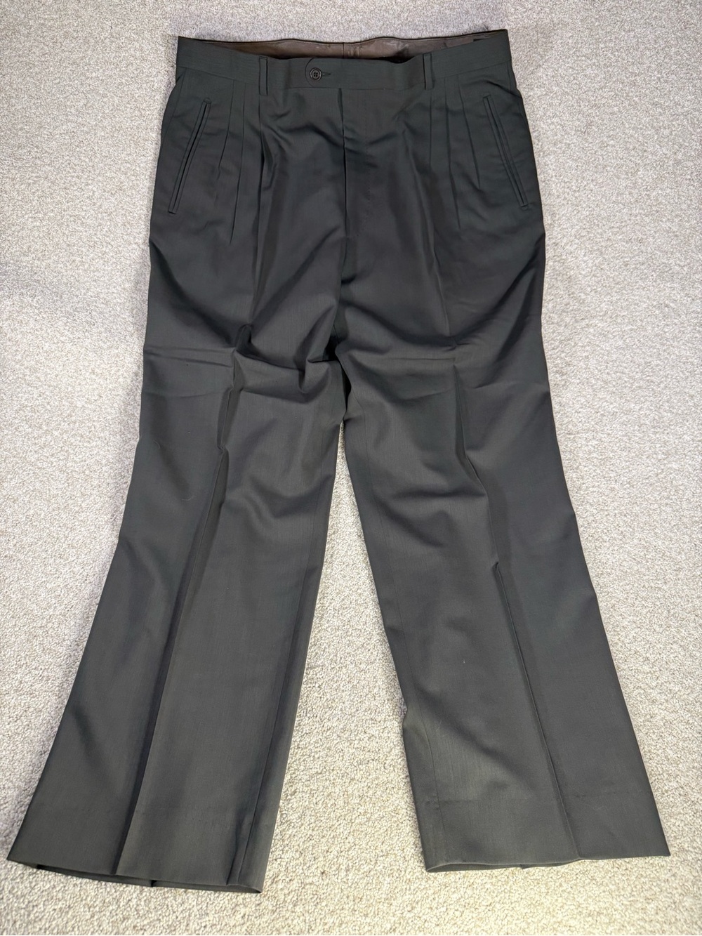 VTG Chiavari Dress Pants Mens 38x30 Gray Wool Pleated Super 100 Made In Italy